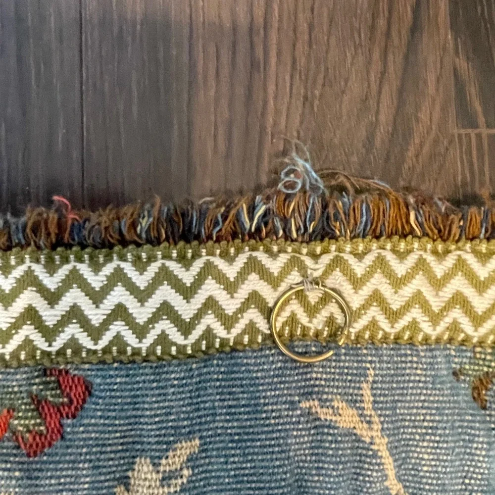 Vintage French Aubusson‎ Medieval Hunting  Millefleurs Woven Hanging Tapestry
